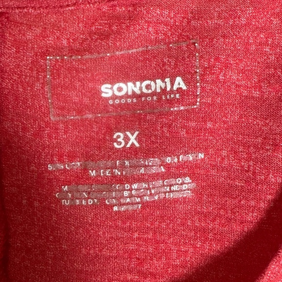Sonoma 3X Coral Short Sleeve Tee Shirt Plus Size Top - Picture 3 of 4